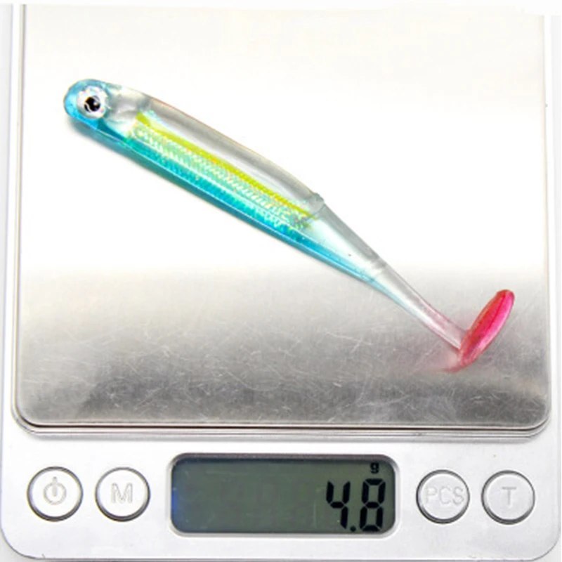 T-tail Fish Soft Bait 3D Rainbow Fish Road, Subsoft Fish, 10cm, 5g, 8cm, 3G, incrustado, papel de aluminio, Road Subbait - imagen 5