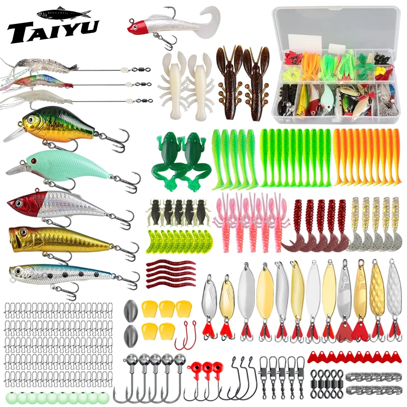 Kit señuelos pesca trucha, lucio, lubina – Cebos blandos y duros - imagen 2