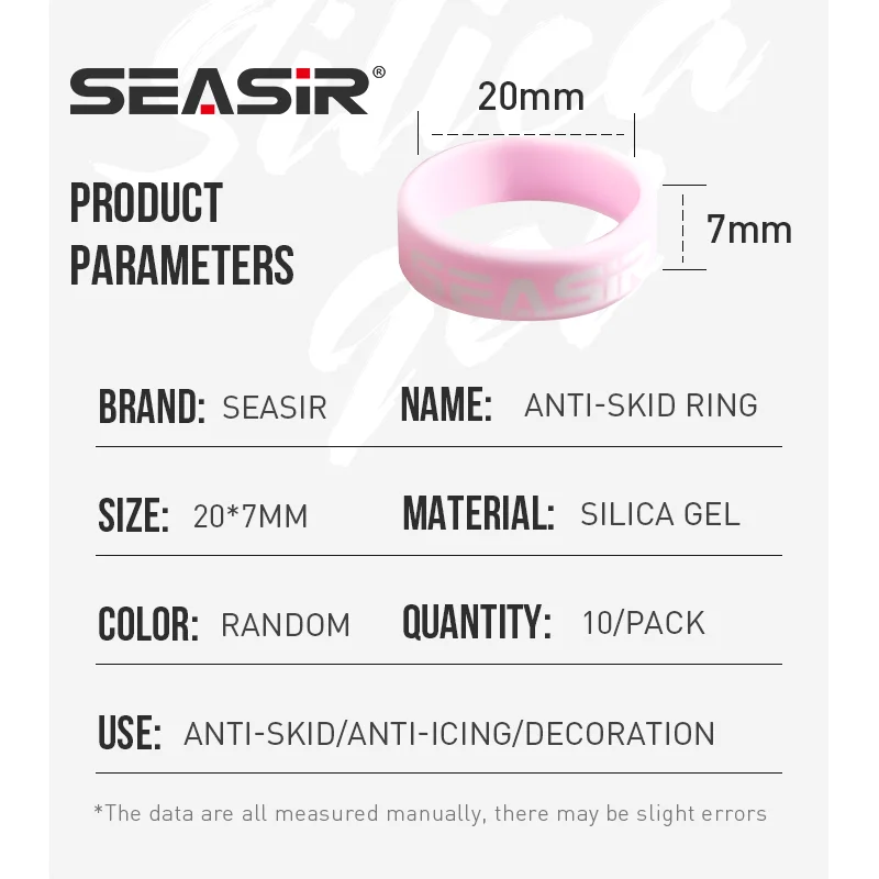 SEASIR-anillo antideslizante de silicona para caña de pescar, accesorio pequeño con mango, suministros de pesca, 10 unidades - imagen 3