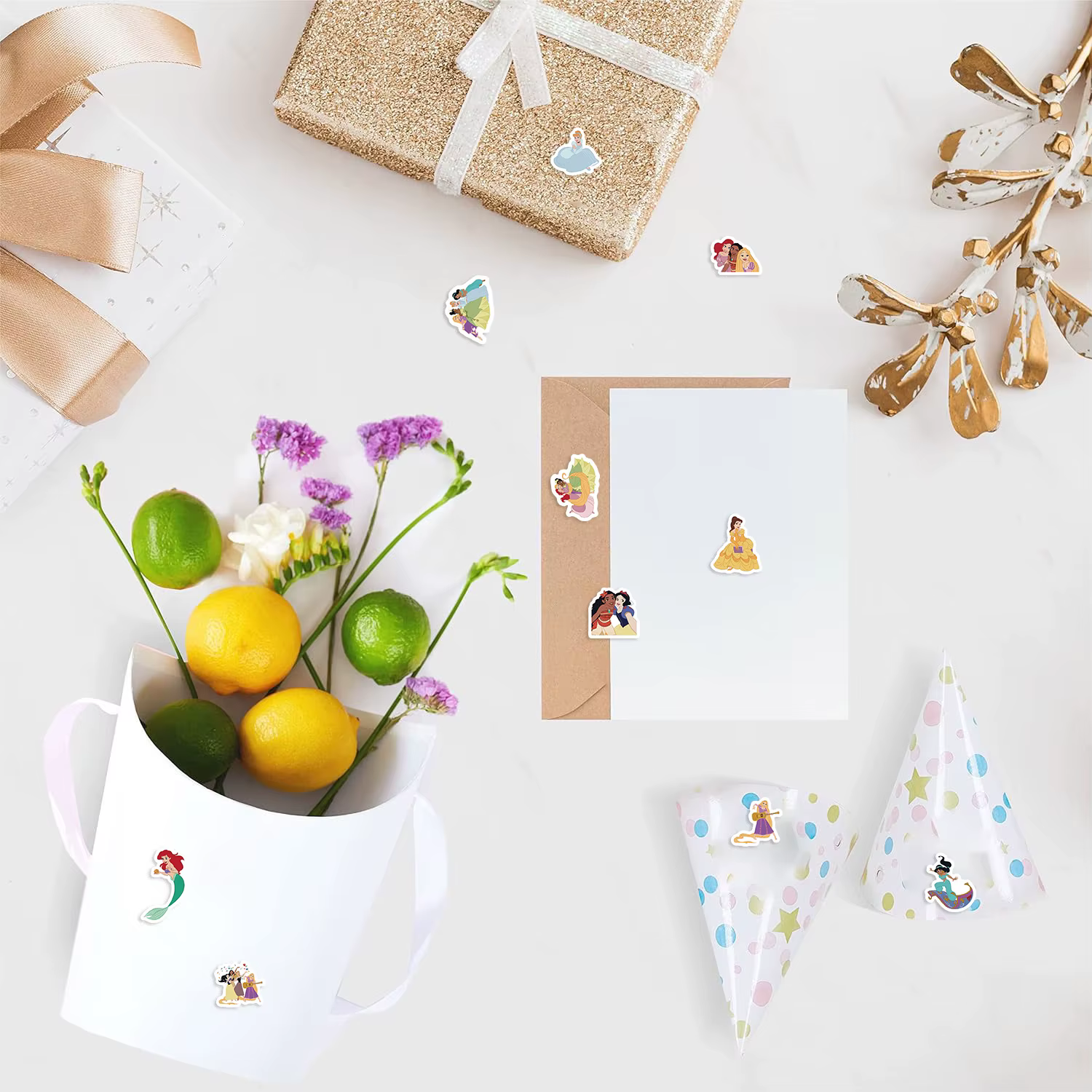 500 uds/rollo de pegatinas de princesa de la película de Disney, Graffiti impermeable, teléfono, portátil, equipaje, guitarra, cuaderno, pegatinas de dibujos animados, juguetes para niños - imagen 4