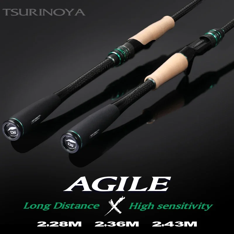TSURINOYA 2,28 m 2,36 m 2,44 m caña de pescar de fundición larga AGILE II 802M 792ML 762L accesorios guía FUJI caña de carbono de fundición Spinnig - imagen 3