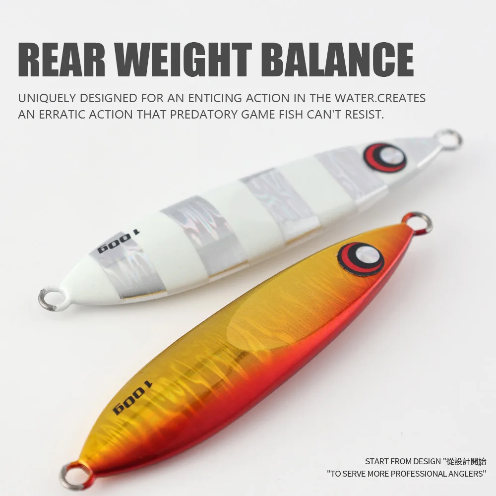 JIGGINGPRO 60g 80g 100g 130g 160g pesca en el mar plantillas de Metal Rockfishing cebo grande señuelo señuelo de pesca de lubina - imagen 3