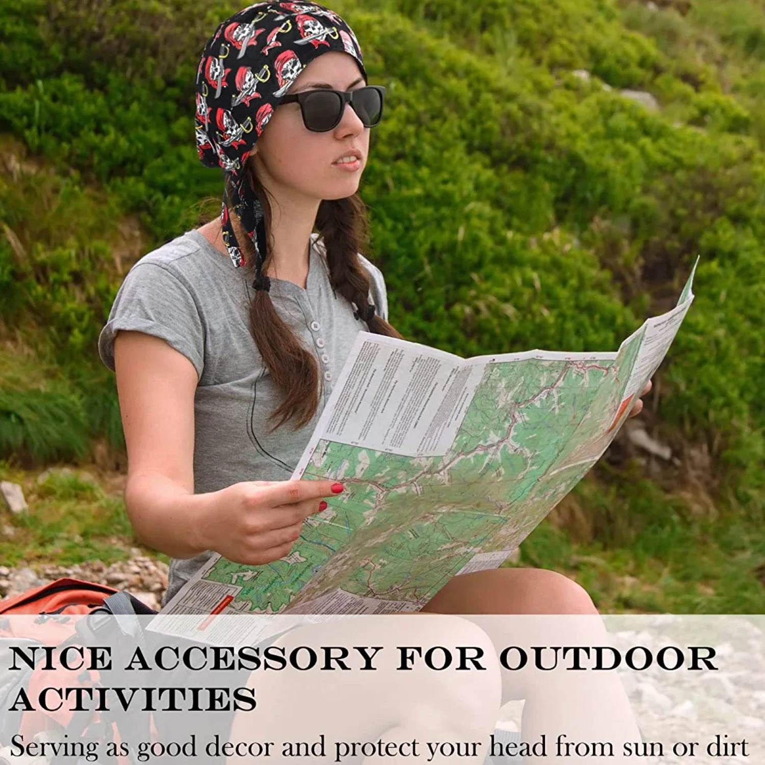 1 Uds. Gorro de pirata con calavera para ciclismo, pañuelo para la cabeza, forro transpirable para casco, diadema deportiva UV antisudor, bufanda para hombres y mujeres - imagen 4