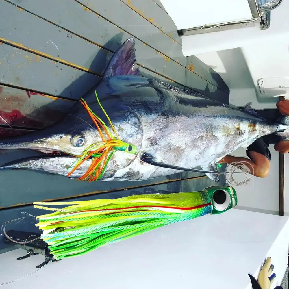 Señuelos de atún con falda de arrastre, 34cm, 260g/13,4 pulgadas, 9oz, anzuelo de pesca para barco de aguas profundas, señuelos de agua salada para Mahi Marlin Wahoo Billfish, 1 ud. - imagen 2