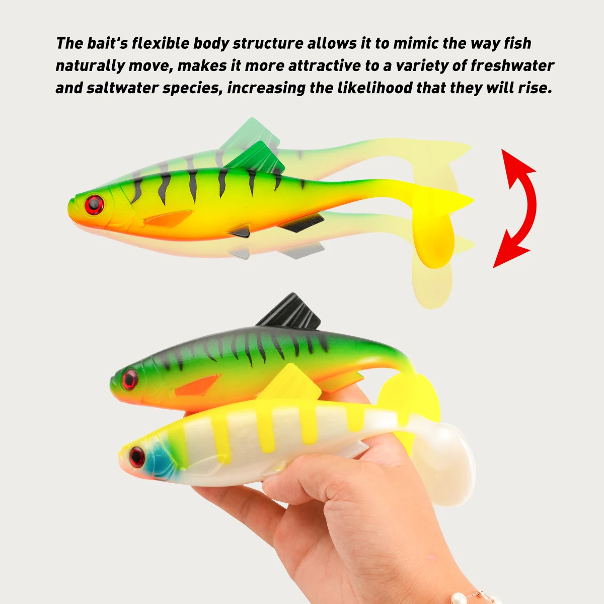 Señuelo SwimBait de vinilo hundible para lucio y perca - imagen 4