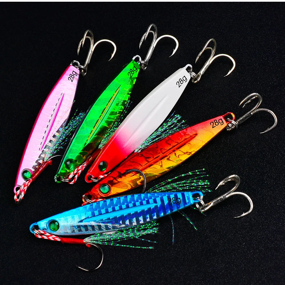 Señuelo de pesca con cuchara, plantilla fundida de Metal, 7g-10g-14g-17g-21g-28g-40g-60g, aparejos de pesca de lubina, 1 Uds. - imagen 2