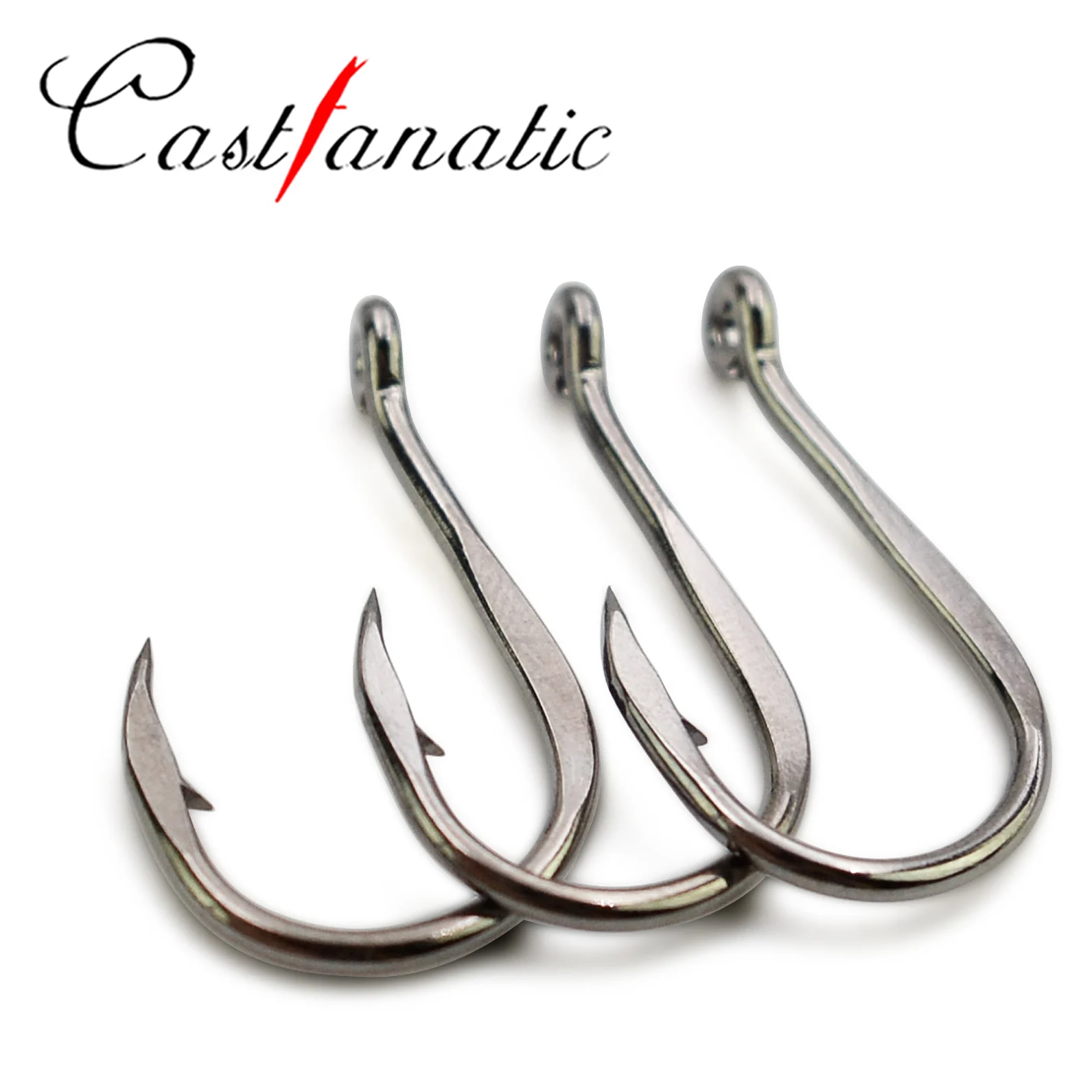 Castfanatic CHINU ANILLO FORGADO Ganchos de pesca de agua de mar con púas afiladas y fuertes de acero con alto contenido de carbono # 1- # 12 ganchos individuales para carpa de alta calidad - imagen 4