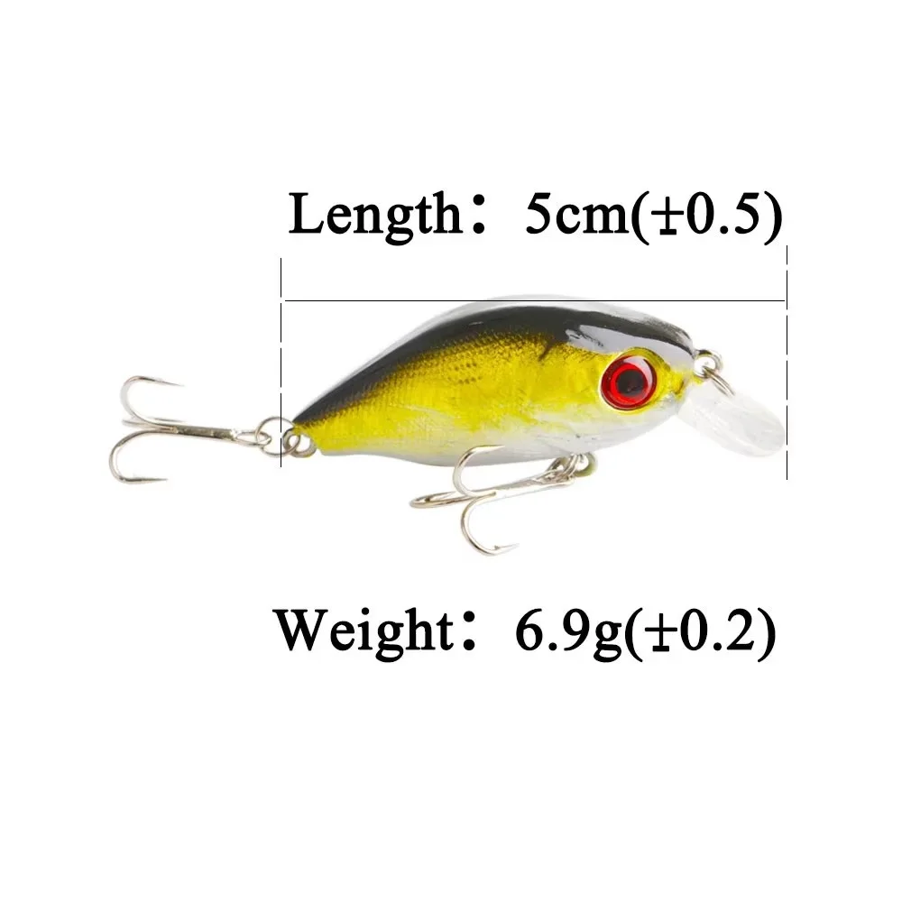NGB 6,9g manivela cebo duro señuelo de pesca 5cm ojo 3D pez falso Crankbait Bass Swinbait Crankbaits cebo de silicona costero Popper - imagen 3
