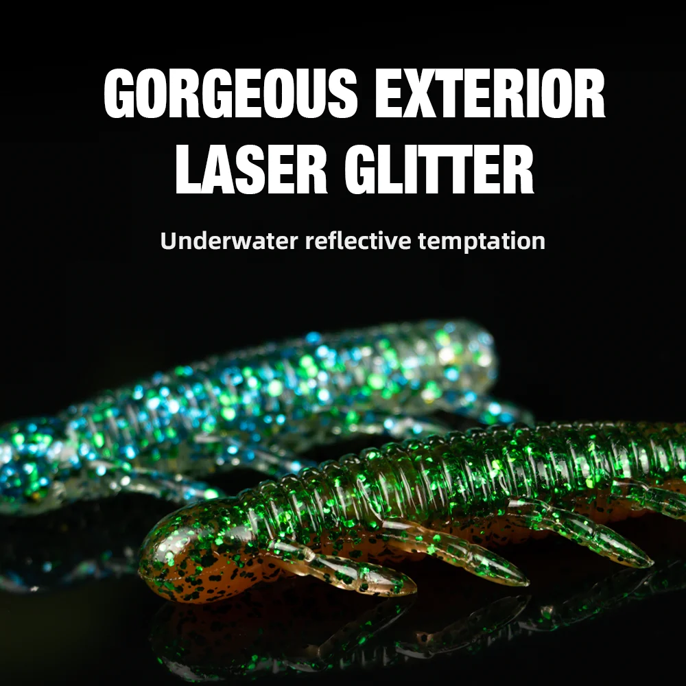 THORFORCE-señuelo de pesca suave, 5 uds., cebos blandos flotantes TPR, gusano, 60MM, 5G, cebo Artificial, aparejos de pesca de lubina - imagen 5