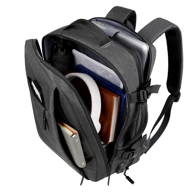 Lawaia Mochilas impermeables para portátiles de negocios, bolso universitario con puerto USB, adecuado para computadora de 17 pulgadas, tanto para hombres como para mujeres - imagen 3