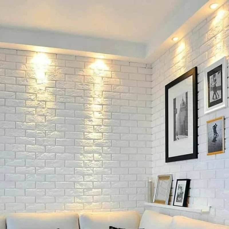 DIY-knutselprojecten muurkunst effen kleur Europese stijl faux bakstenen muursticker zelfklevende achtergrond decor behang voor thuis - imagen 5