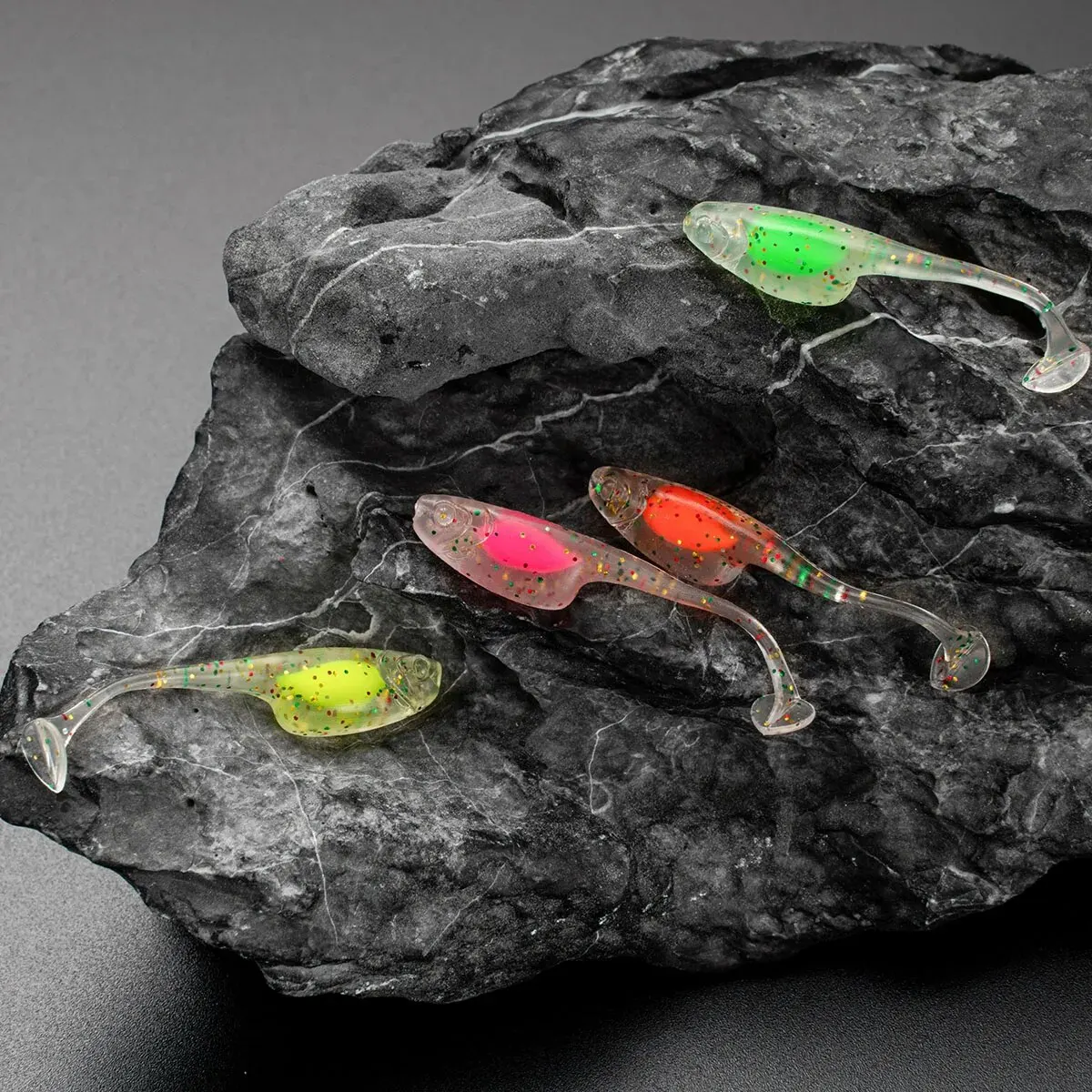 25 unids/lote paleta t-tail Shad Ajing señuelo de pesca 5cm 0,8g Rockfish goma suave señuelo Artificial cebo lubina - imagen 5