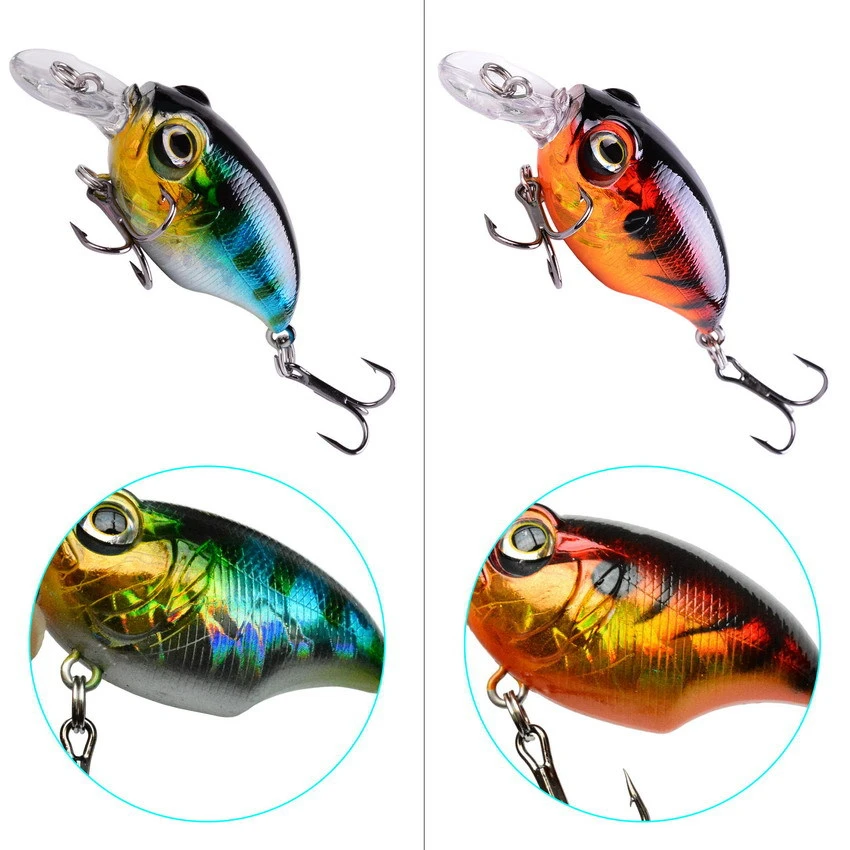 Señuelos de Pesca flotantes, 1 piezas, Wobblers, 6cm, 8,4g, cebo duro de plástico Artificial, pececillo, Lucio, carpa, aparejos de Pesca