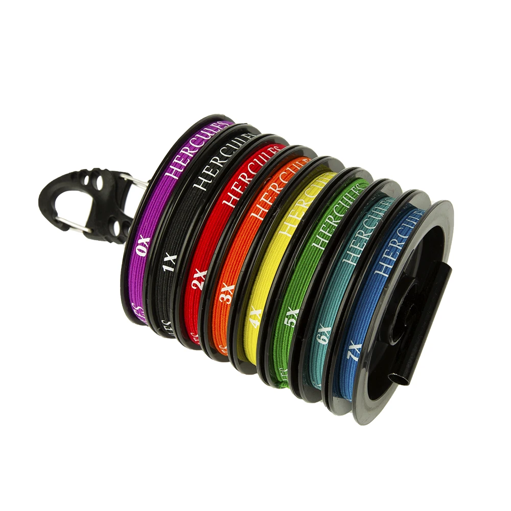HERCULES Tippet de pesca con mosca 100% fluorocarbono, paquete de 3 con soporte para fly Tippet, carrete tierno 1X-7X 2,53 LB -12,78 LB 55YDS - imagen 5