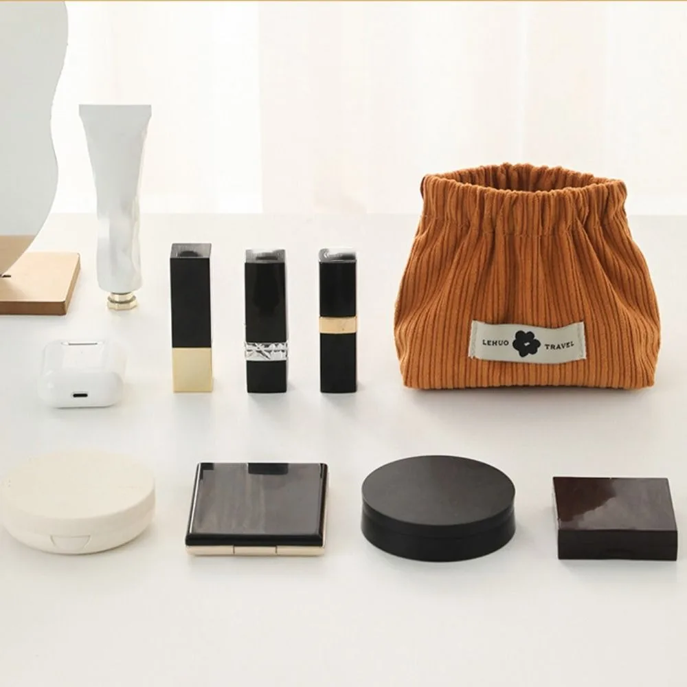 Mini bolso de metralla de moda, monedero de pana de Color sólido con lápiz labial, monedero suave para chica - imagen 3