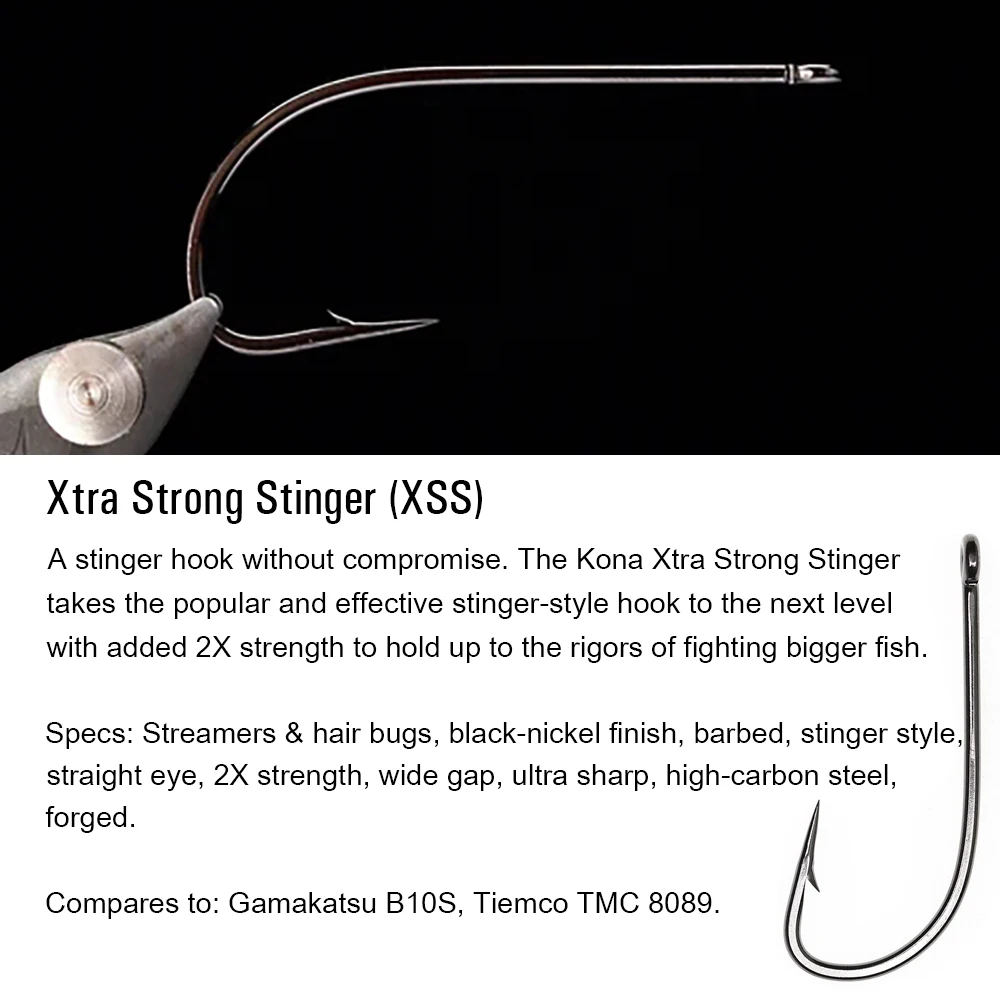 ICERIO-anzuelos de níquel negro de 100 piezas, aparejo forjado, serpentinas de pelo, bichos, gancho de atado de moscas, 2X - imagen 3