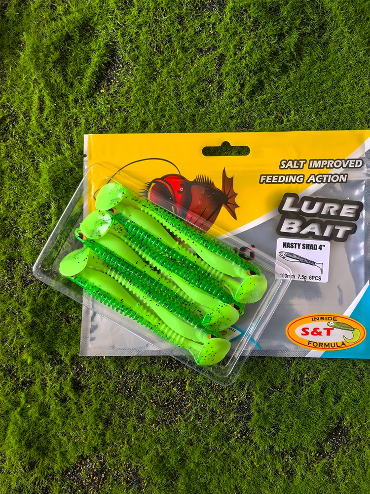 El mejor señuelo suave para pesca de trucha y luccio Nasty shad 10cm Swimbait con sal y aroma - imagen 5