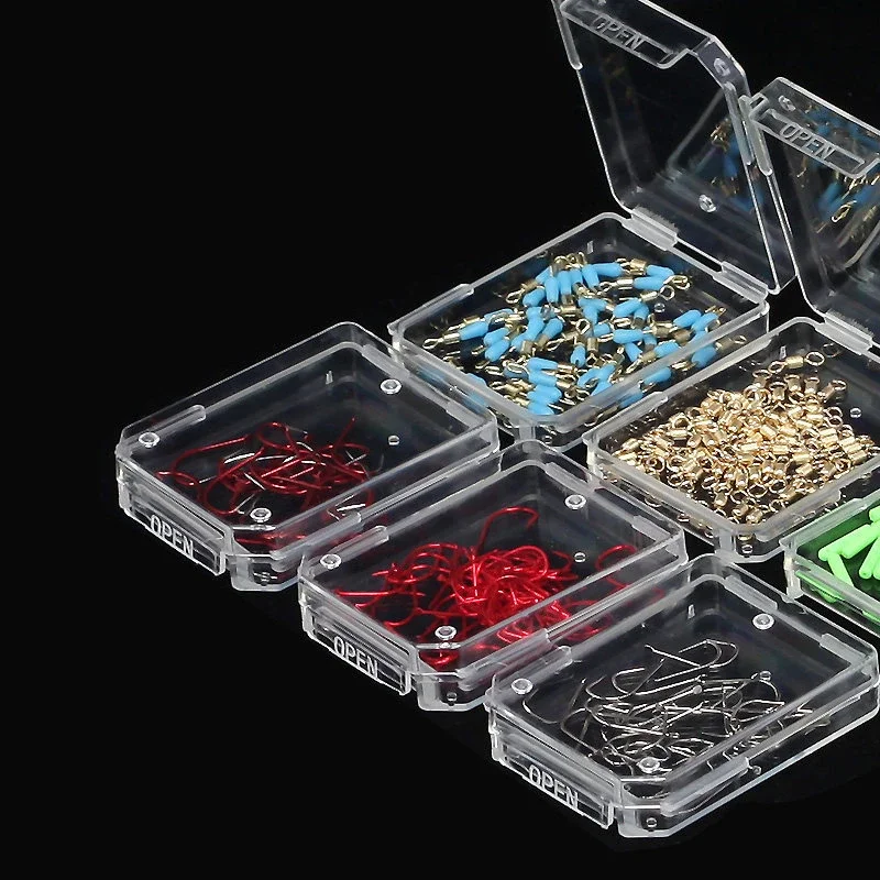 Mini caja de anzuelos de pesca apilada, caja de almacenamiento de cebo, aparejos de pesca voladores, herramienta de accesorios de pesca de carpa, 5 uds. - imagen 3