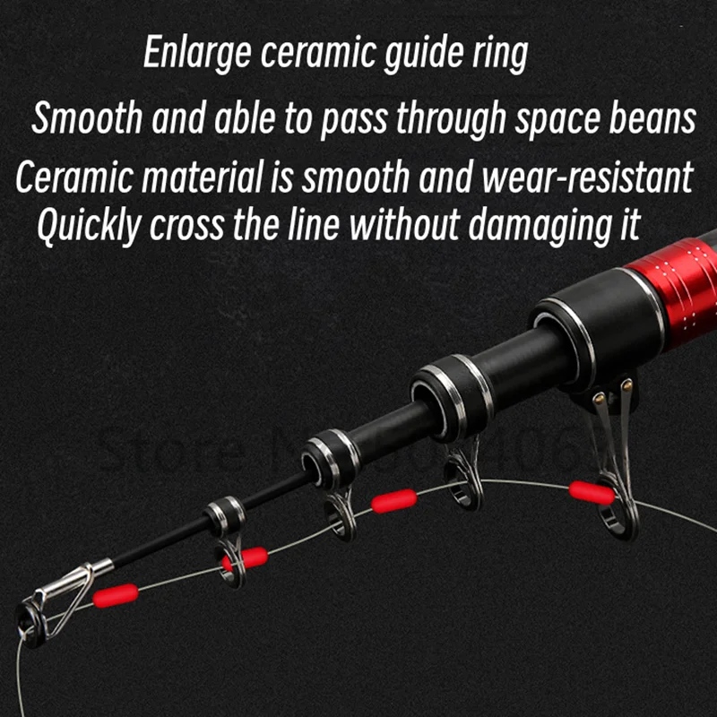 Caña de pescar telescópica, 2,7/3,0/3,6/4,2/4,5 m, caña de Surf de viaje, potencia giratoria, 5-300g, lanzamiento de Surfcasting, caña de Baitcasting de carbono - imagen 5