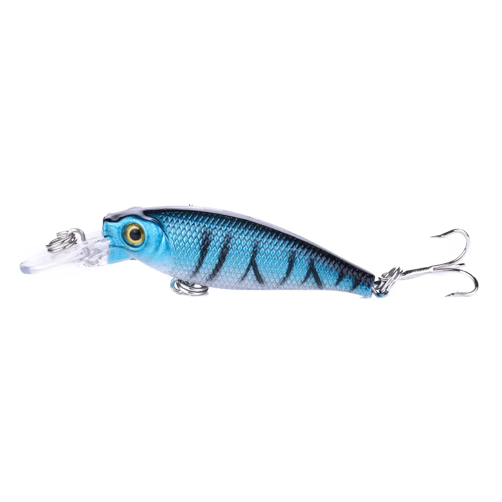 4 Uds 6,5 cm 5g señuelo de pesca Crankbait cebo duro Artificial Wobbler con 8 #   Ganchos para lubina, luccio, perca, aparejos de agua dulce y salada - imagen 4