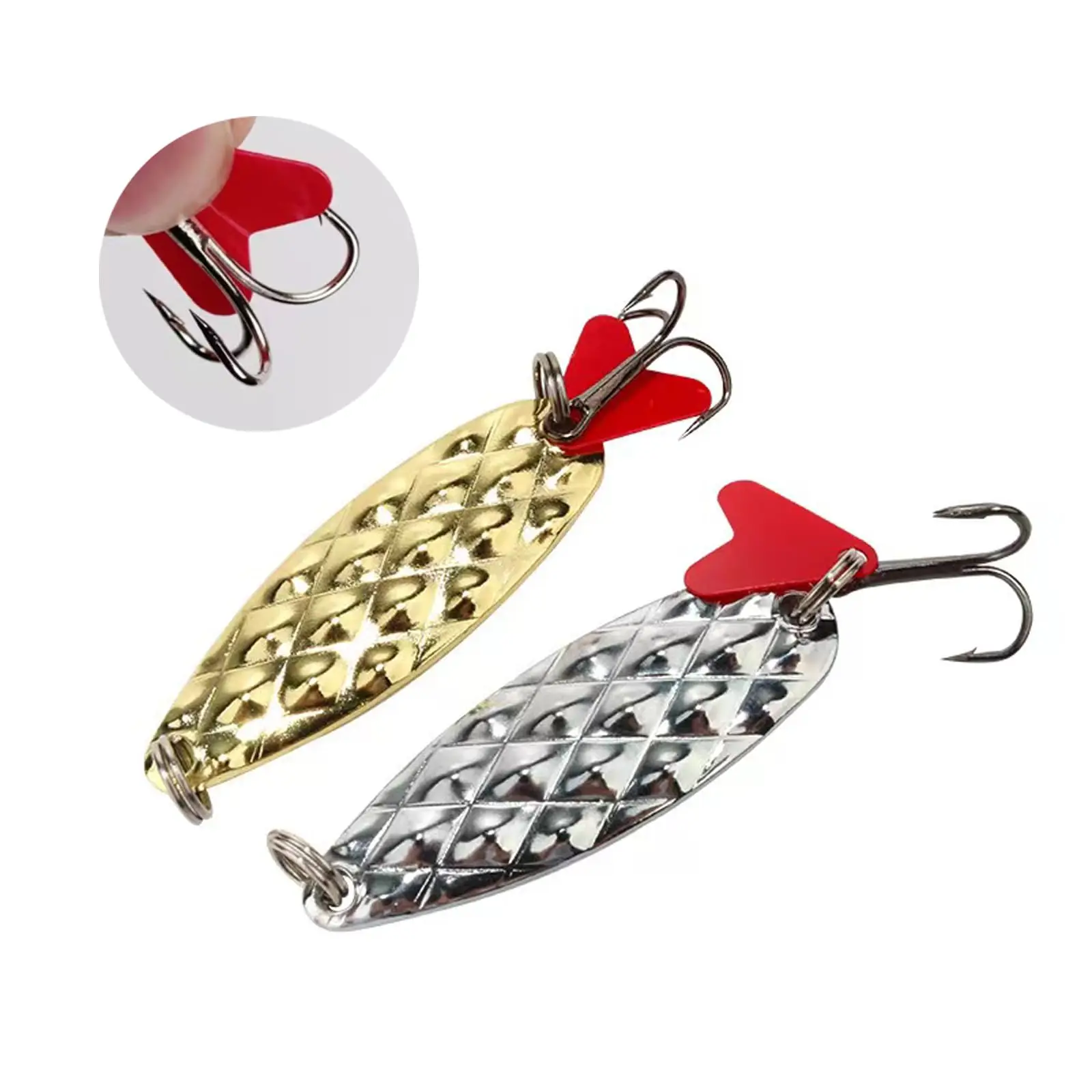 Juego de cebo de pesca con cuchara, anzuelo de pesca con cuchara de Metal, pesca en agua de mar, cebo giratorio de acero inoxidable, adecuado para salmón y perca, 21 Uds. - imagen 3