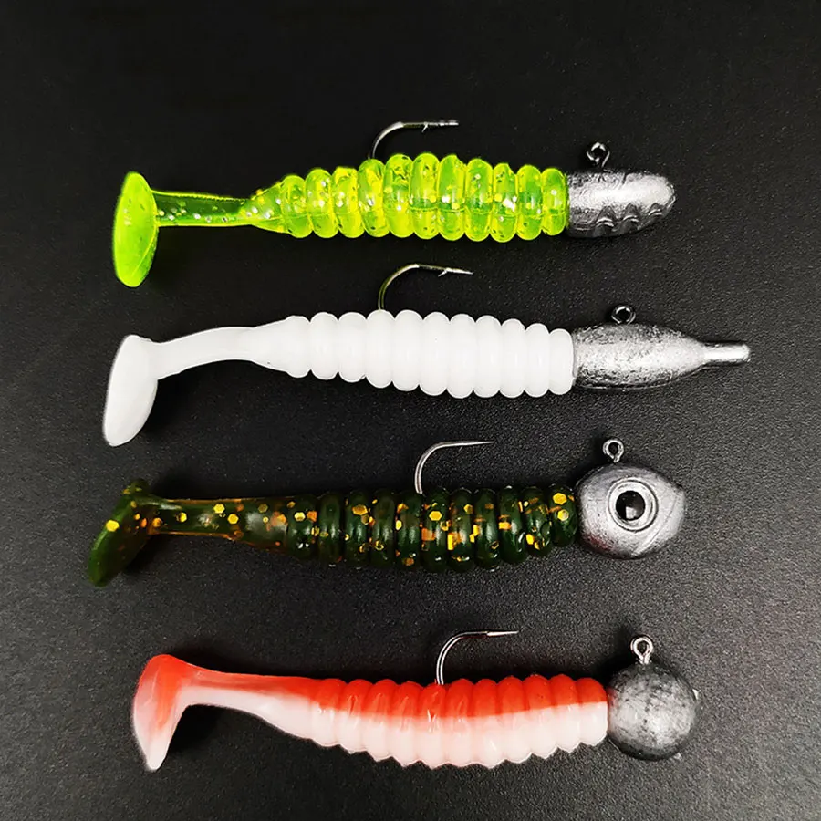 JYJ 10 Uds 4cm 13 colores súper pequeño mini cola de paleta suave Japón cola gusano cebos pesca señuelo larvas aparejos para peces pequeños - imagen 4