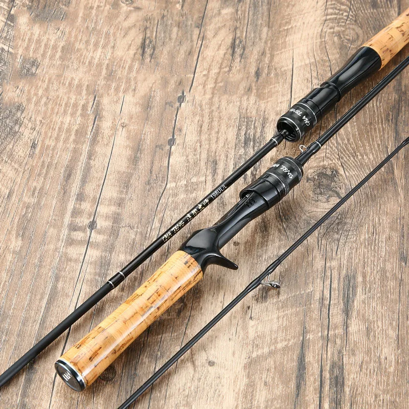 Caña de pescar ultraligera L/UL con 2 puntas superiores, cola suave de carbono, sólida, para surf, 1,65/1,8 M, caña giratoria de fundición para barco, señuelo para pesca - imagen 5