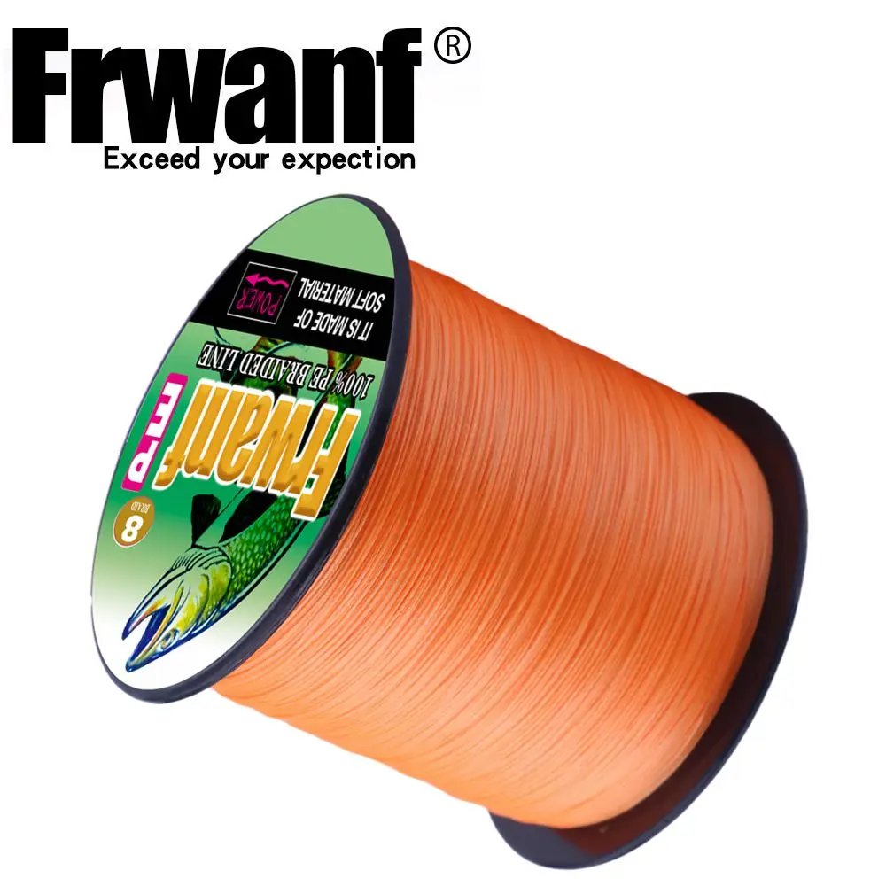 Frwanf-sedal de pesca trenzado de 8 hebras, línea de pesca trenzada de 300M, color naranja, para agua salada, Sedal japonés de PE, multifilamento, novedad - imagen 4
