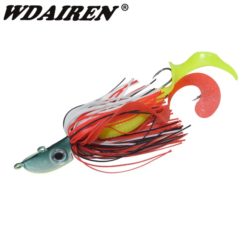 1 unidad de falda de silicona de 20g, señuelo suave, plantilla giratoria, cebo sin malezas, señuelo de pesca, Chatterbait Wobbler para aparejos de pesca de lubina