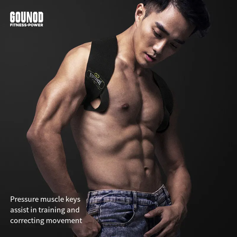 Correa de hombro pesada para Fitness, cinturón de entrenamiento de hombro de prensa de banco, cinturón de corrección de espalda recta, hombro abierto - imagen 5