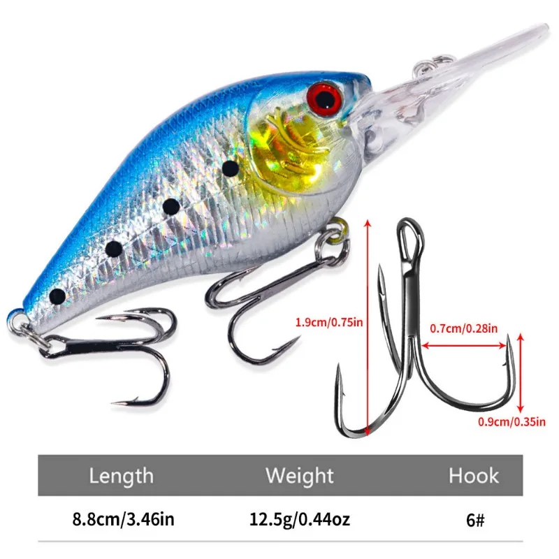 Minnow señuelo wobbler, cebo artificial, crankbait, Wobbler, 12,5G, 8,8 cm, para lubina, Lucio, equipo de pesca, 1 ud. - imagen 5
