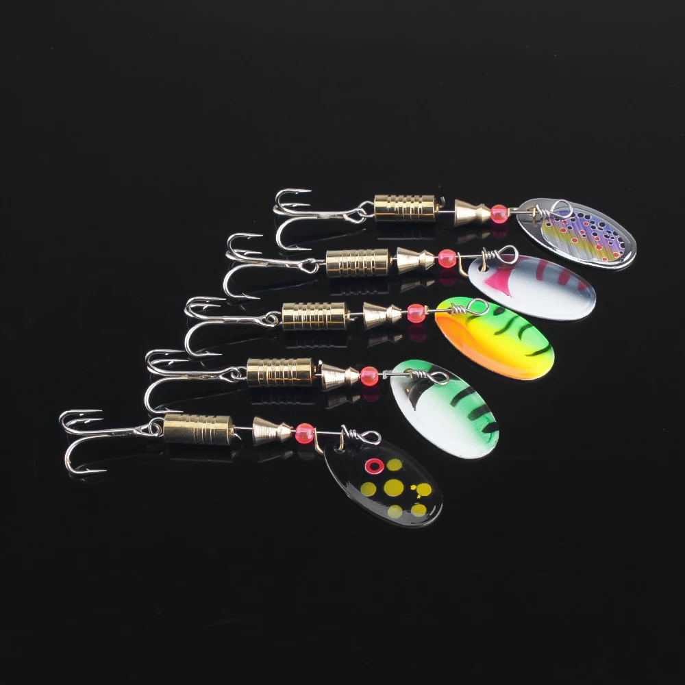DNDYUJU-Señuelos de Pesca de Metal, anzuelos Wobblers Crankbaits, plantilla de Metal, Spinner de lentejuelas, trucha acSpoon, 5 piezas, 3,5g/5,5g - imagen 3