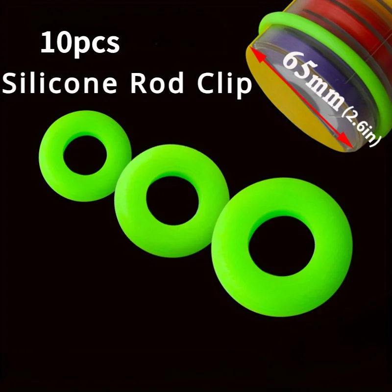 Varillas de silicona con Clip para caña, varillas de alta elasticidad para detener el dedo, accesorios de pesca pequeños, medianos y grandes, liquidaciones de equipos, 10 Uds. - imagen 2