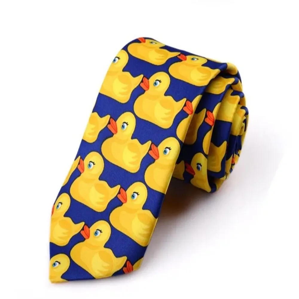 Divertido Cómo conocí a vuestra madre Corbata de pato de goma amarilla Corbatas Corbata estampada de 8 cm - imagen 4
