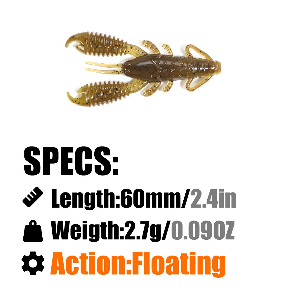 B & U-señuelo suave flotante con fragancia de camarones, señuelo de pesca Crankbait, Jigging Wobbler, perca de lubina, Señuelos de pesca artificiales - imagen 2