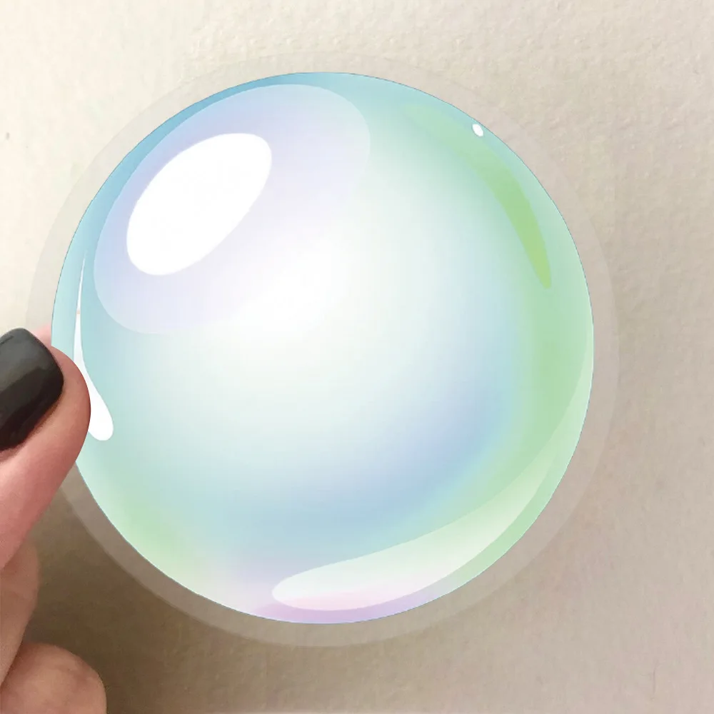 50 Uds. De pegatinas transparentes de burbujas de acuarela para mascotas, álbum de recortes, teléfono, guitarra, portátil, maleta, taza, calcomanías impermeables, juguetes - imagen 5