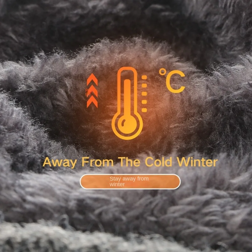 Nuevos gorros de punto gruesos, gorros de felpa a prueba de viento, protectores para los oídos, gorros de lana para hombres de mediana edad y mayores - imagen 4