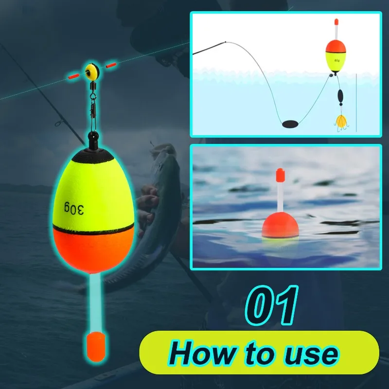 Sougayilang Flotadores EVA Luminosos con Barra – Pesca Carpa Roca - imagen 3