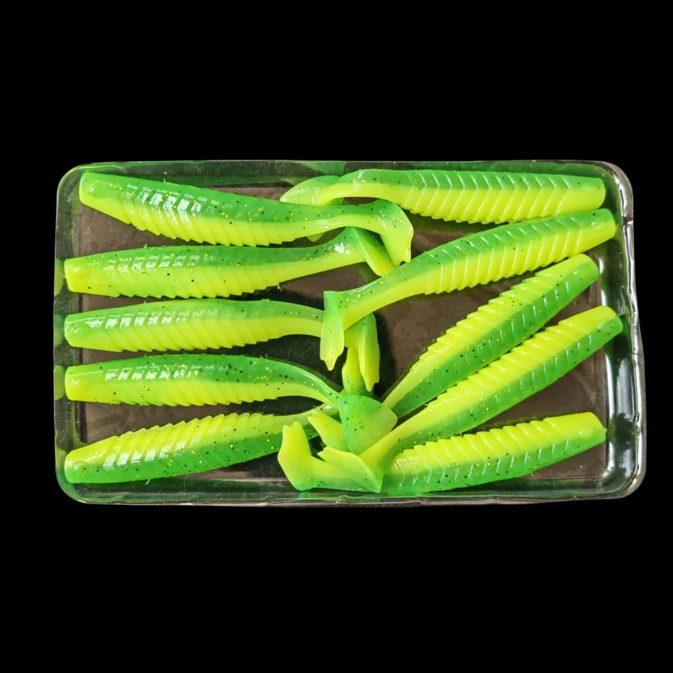 MUKUN-cebo blando con cola en T para pesca de trucha y lubina, cebo Artificial con cola de pata de pato para pesca en agua dulce y salada - imagen 3