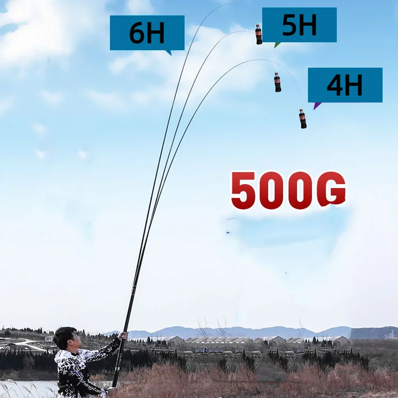 Caña de pescar ultraligera, caña de pescar telescópica de carbono, 3,6-7,2 m - imagen 3