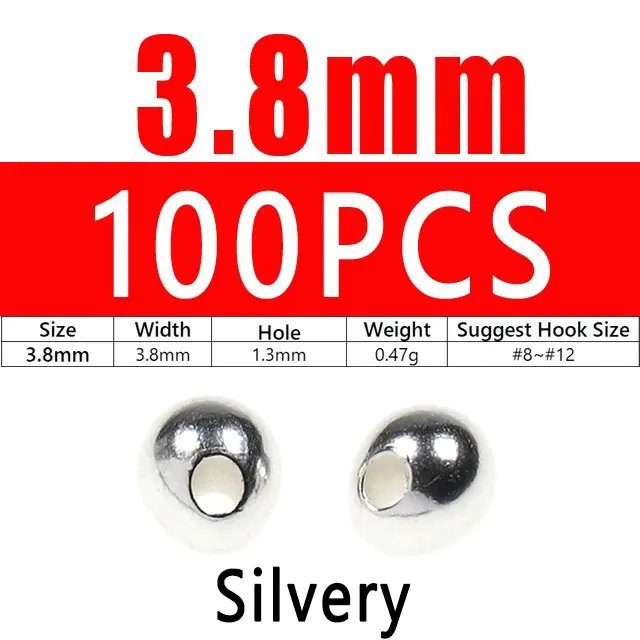 100pcs 3.8mm Silvery