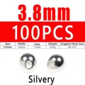 100pcs 3.8mm Silvery