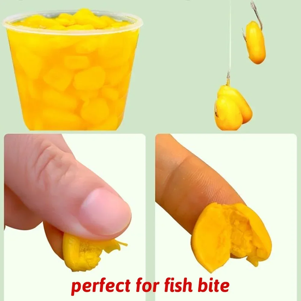 Señuelos de Pesca, 150 Uds., 300 Uds., nutrición de maíz, comida, picante, sabor a grano, remojo, aroma de almizcle, anzuelo para morder carpa, cebo suave de Pesca - imagen 5