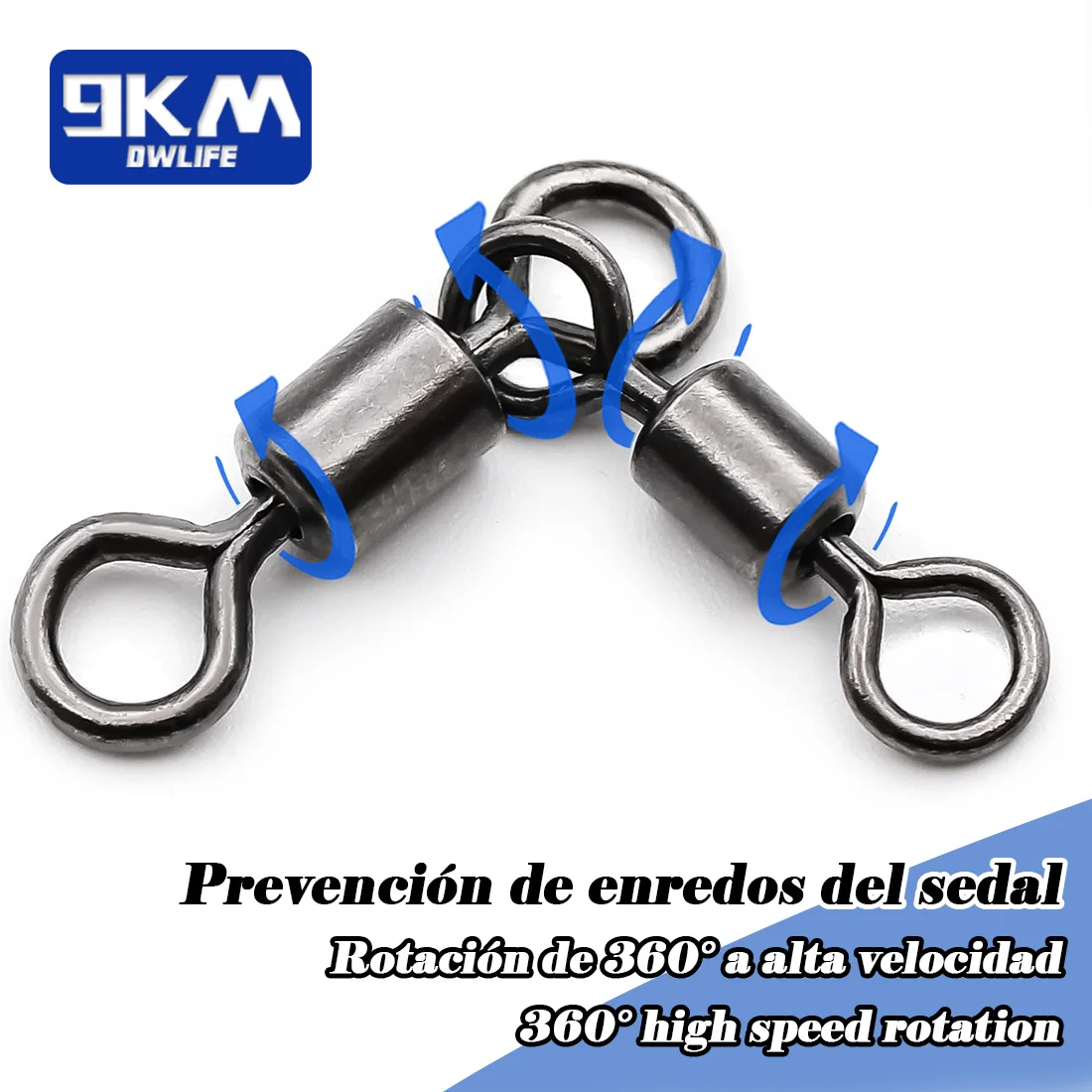 Señuelos de pesca giratorios de 3 vías, línea cruzada giratoria de agua salada, 25 ~ 100 Uds., conector de cadena de anillo, aparejo de bagre curricán de agua dulce - imagen 4