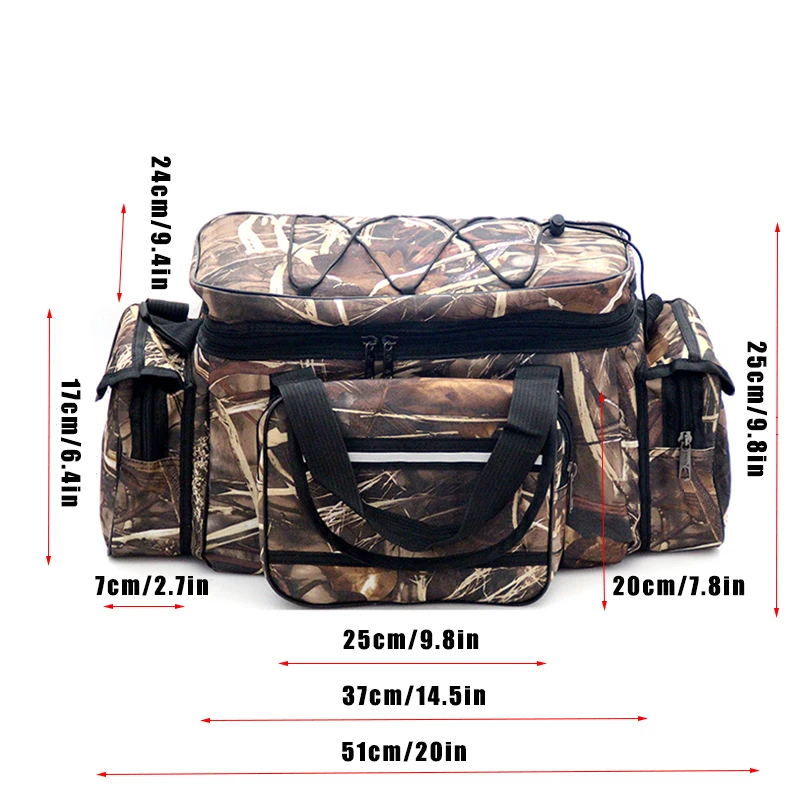 Bolsas de aparejos de pesca impermeables, bolsas de pesca multifuncionales para agua salada o dulce, bolsas de hombro al aire libre, pesca - imagen 3