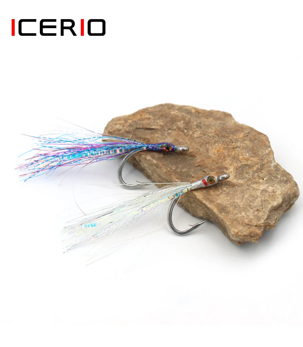 ICERIO 3/4PCS 4/0 #    Moscas de pesca con mosca epoxi 3D Minnow Baitfish señuelo con luminoso para trucha Pike almizclado lubina Señuelos de pesca de mar - imagen 5