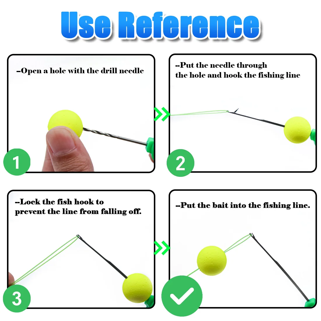 FishTrip-taladro de cebo, aguja de hilo, accesorios de pesca de carpa, juego de agujas Boilie, herramienta UHMWPE, accesorios de línea de Kevlar de acero inoxidable - imagen 2