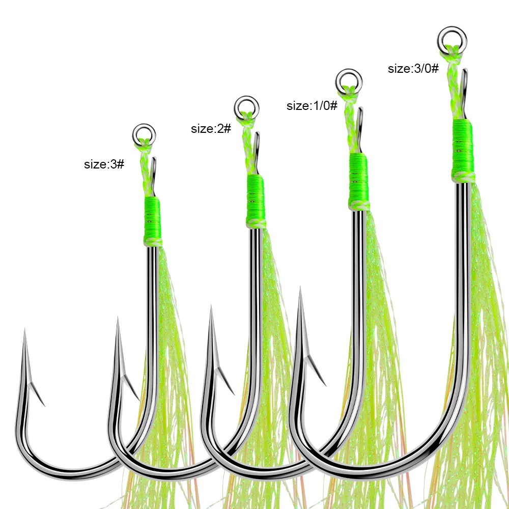 Gancho de ayuda para Jigging de pesca, gancho de repuesto para Jigging de tono lento, pesca en barco de Jigging Vertical, caballa de atún en alta mar, 5 uds.