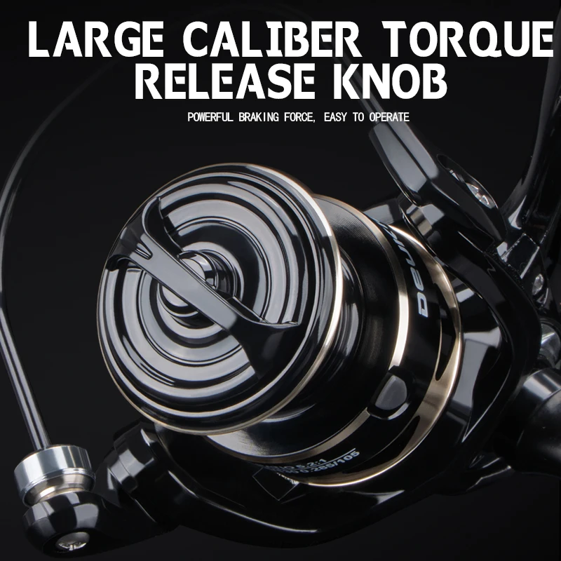 Nuevos carretes giratorios DEUKIO, Metal ultraligero, relación de engranaje 5,2: 1, 3 + 1BB, arrastre máximo de agua salada o dulce, carretes de pesca con señuelo de 6kg - imagen 5
