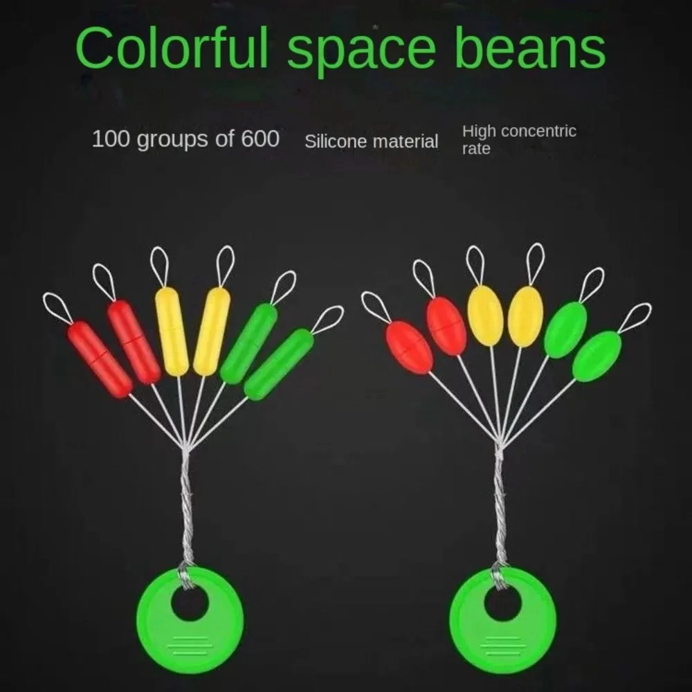 600 Uds 100 grupos flotador tapón de goma pesca Bobber tapón flotador ovalado frijol espacio línea de pesca accesorios de aparejos - imagen 3